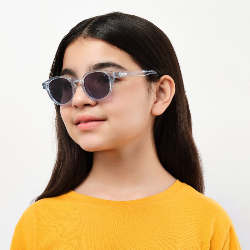 Babamio Skipper II Junior Blue Round Sunglasses for Kids - Image 5